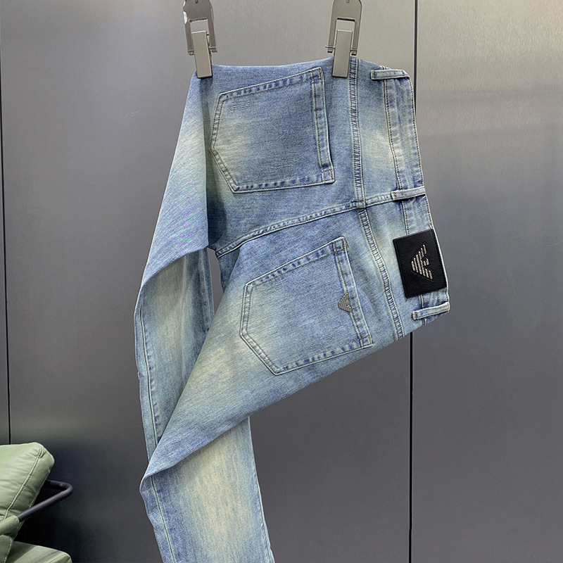 奢侈品欧货秋冬牛仔裤男直筒宽松小脚弹力高端潮牌新款香港_219_755高清大图