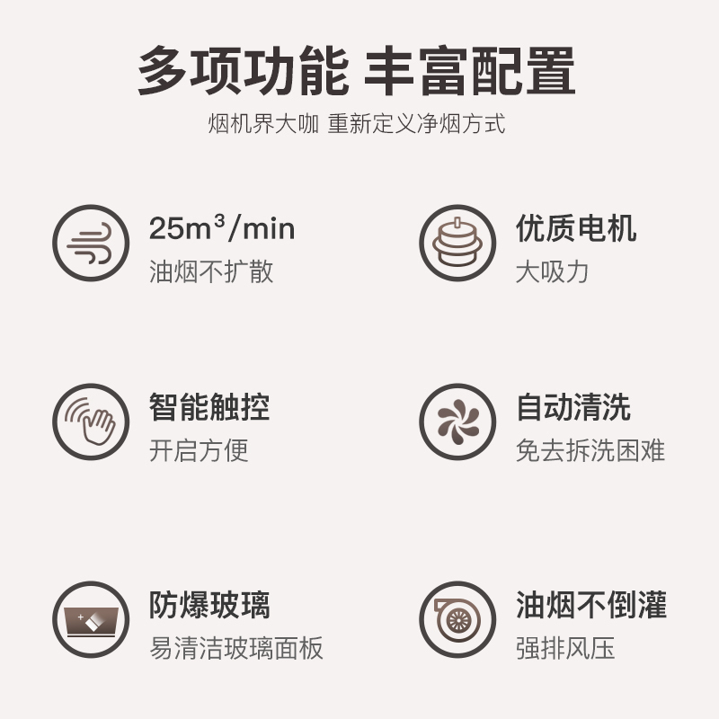 欢呼好太太 抽油烟机25立方侧吸式吸油烟机单机家用厨房抽烟机易清洗近吸单烟机吸油机 自行安装AA01