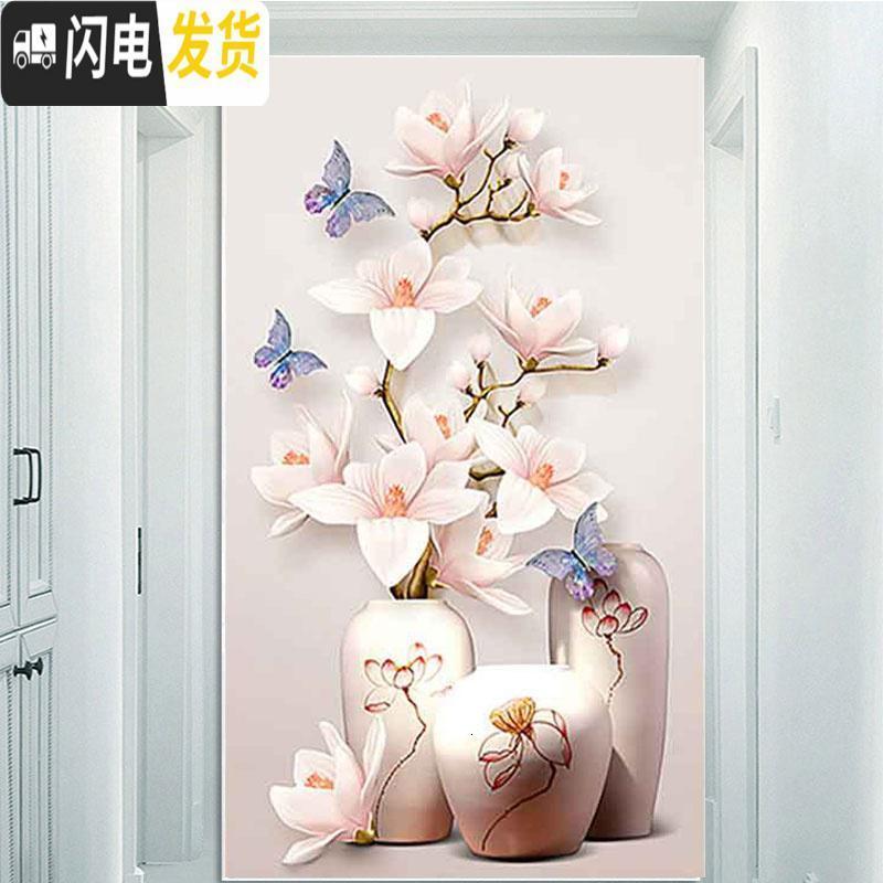 三维工匠2019年新款钻石画满钻带框客厅砖石点半钻十字绣家用小件 满钻兰花[40*65厘米][钻量多加30工具包2套]高清大图