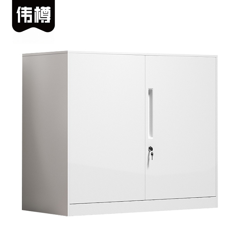 伟樽铁皮矮柜白色对开铁门900*400*760mm台