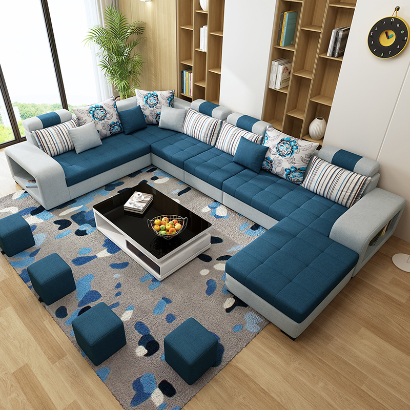 拆洗布沙发现代简约大小户型客厅转角布艺沙发组合家具沙发四件套组合