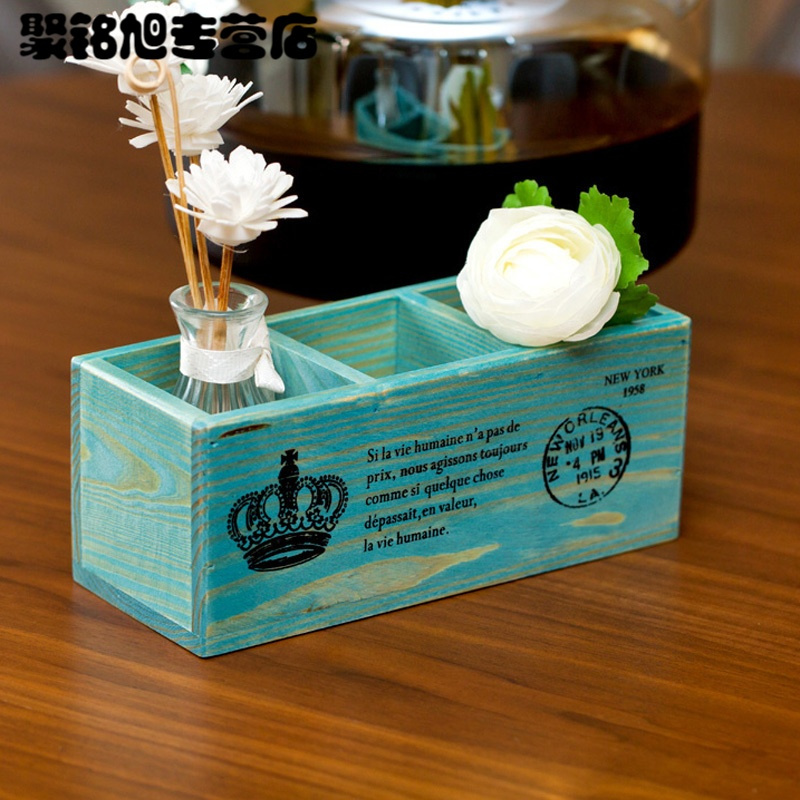 收纳盒 木质收纳盒 储物盒 欧式杂物钥匙遥控器收纳盒 茶几桌面整理盒 笔筒 笔架