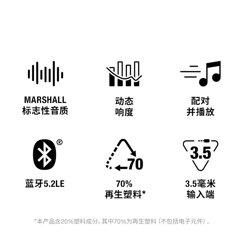 MARSHALL (马歇尔)ACTON III 音箱3代无线蓝牙摇滚家用重低音音响 黑色