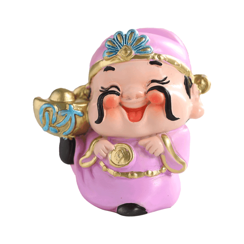 喜乐五福财神爷招财福禄寿喜摆件家用办公室客厅玄关电视柜装饰品【价格