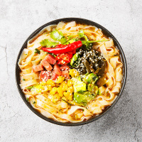今麦郎 非油炸刀削宽面泡面方便面 刀削宽面 香辣牛肉味 12桶 126g*12整箱泡面 非油炸刀削面