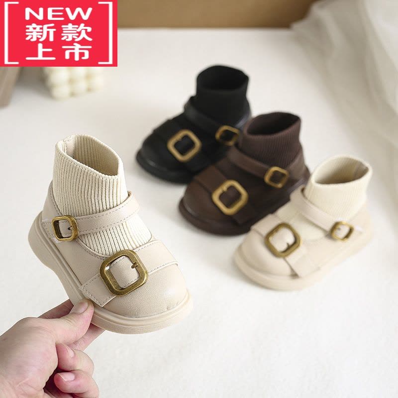 可莉允女宝宝袜子鞋春秋婴儿软底学步鞋0一3岁公主鞋短靴加绒小女童靴子图片