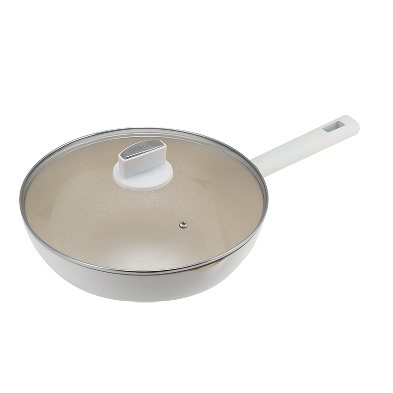 德世朗(DESLON)--银月麦饭石不粘锅两件套 不粘涂层 磁炉通用不粘锅DFS-TZ952A