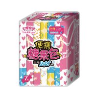 七度空间(SPACE 7)少女系列日用特薄糖果包卫生巾245mm*7片 1/2掌心包