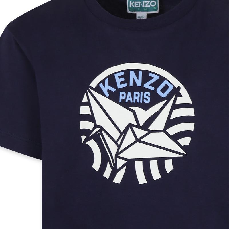 高田贤三(Kenzo)女孩圆领棉质短袖T恤运动卫衣春秋季百搭休闲套头