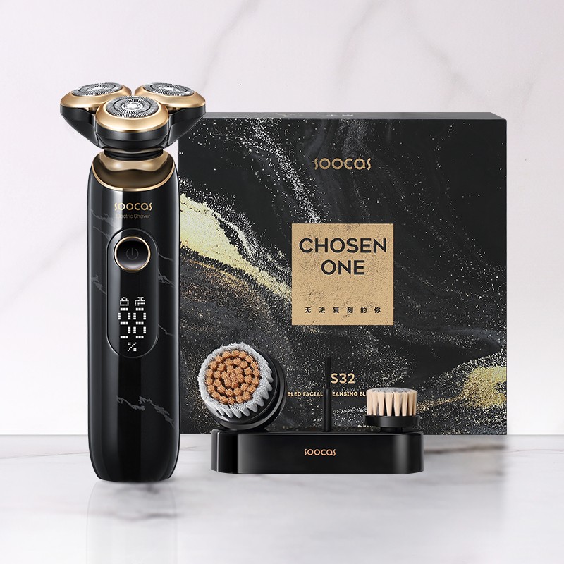 素士 剃须刀S32 大理石黑色高清大图