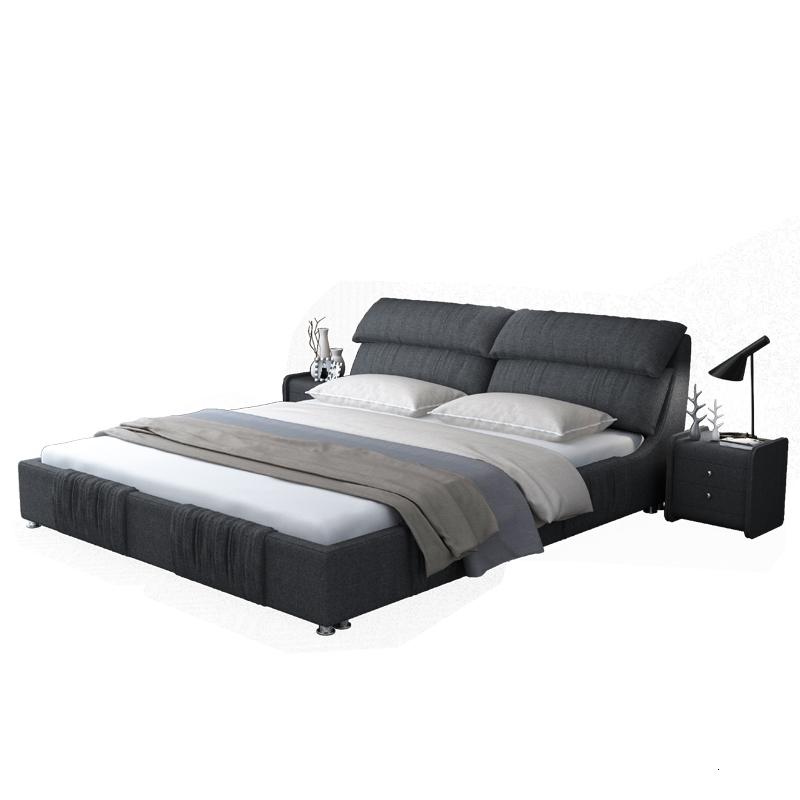 北欧布艺轻奢软包双人床1.8米卧室简约现代小户型可拆洗榻榻米 单床+椰棕床垫1800mm*2000mm组装式架子床