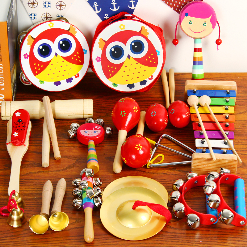 乐器组合 幼儿园早教儿童乐器套装组合婴儿拨浪鼓摇铃|马戏团狮子25件