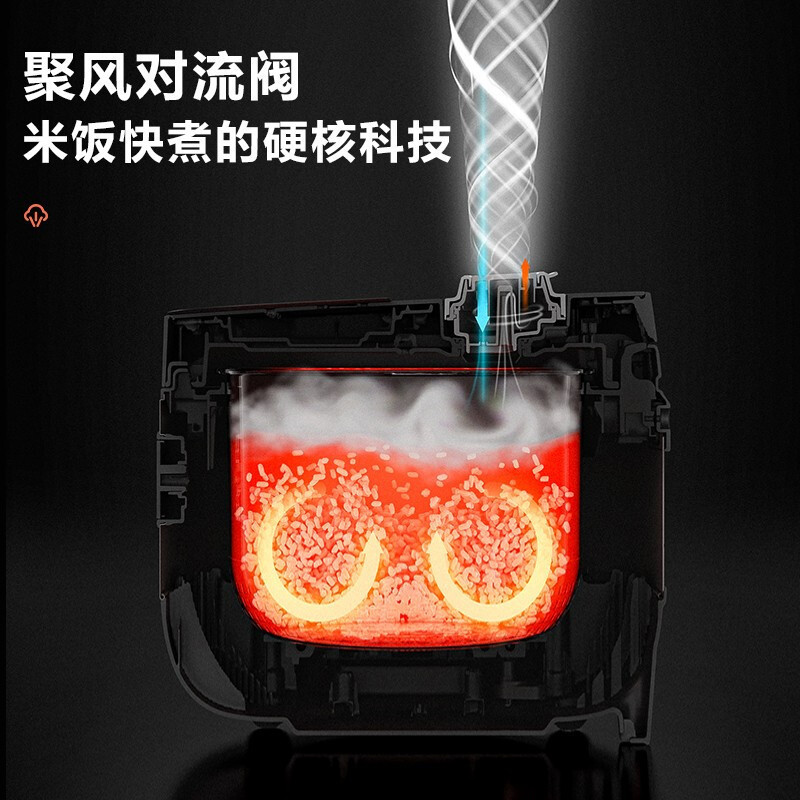 美的(Midea)飞快 智能电饭煲电饭锅2-8人家用4L聚能釜冷风破泡防溢快蒸煮米饭锅MB-FB40X1-101A
