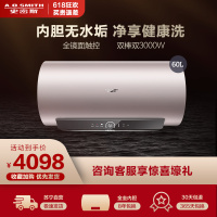 A.O.史密斯(A.O.Smith)60升电热水器 CEWH-60G 双驱速热 免清洗型 家用壁挂式热水器 雅金版