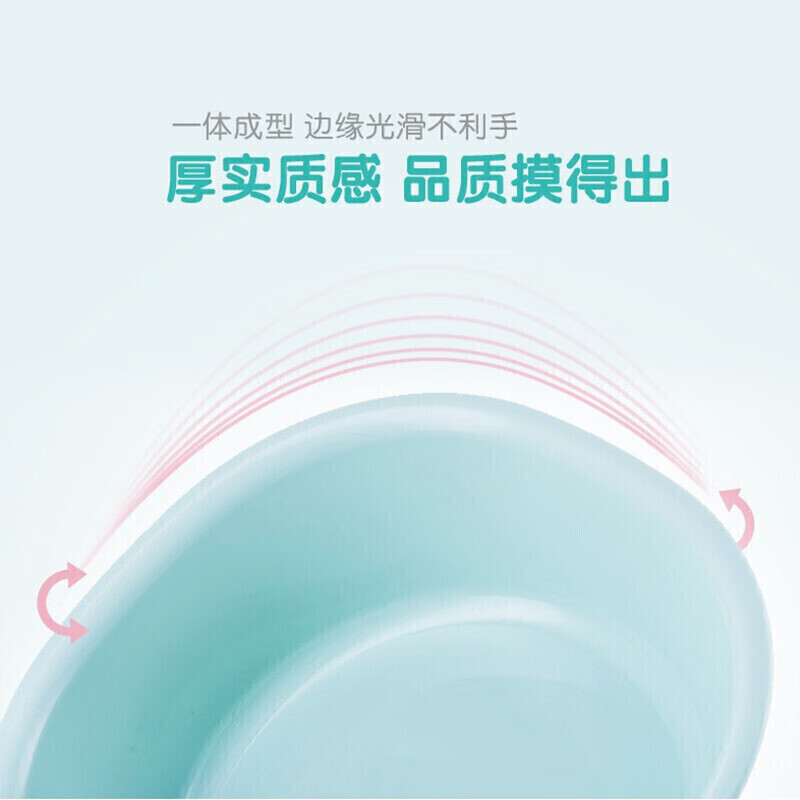 茶花(CHAHUA)塑料盆抗菌洗脸盆S号洗屁屁盆婴儿新生儿脸盘方盆A03004颜色随机高清大图