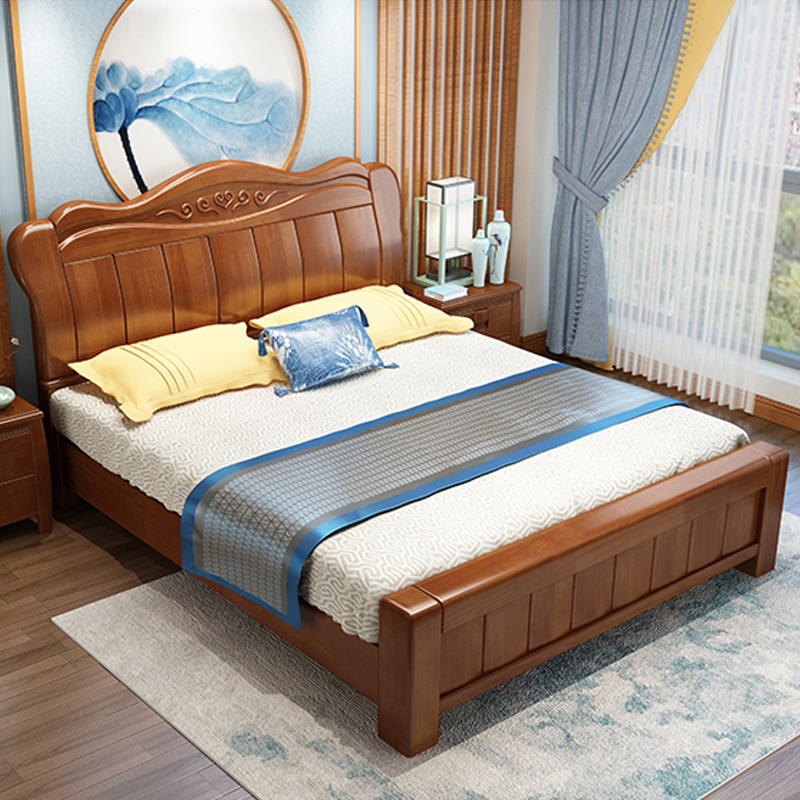 臻远 现代简约实木床双人床 ZY-HN057 1800*2000mm (单位:张)高清大图