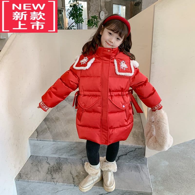 可莉允女童棉服冬装2022新款童装棉袄女宝宝红色拜年服冬季儿童棉衣外套图片