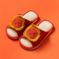幸福玛丽/CheerfulMar儿童一字拖可爱卡通室内地板防滑棉麻小孩凉拖四季儿童亚麻拖鞋