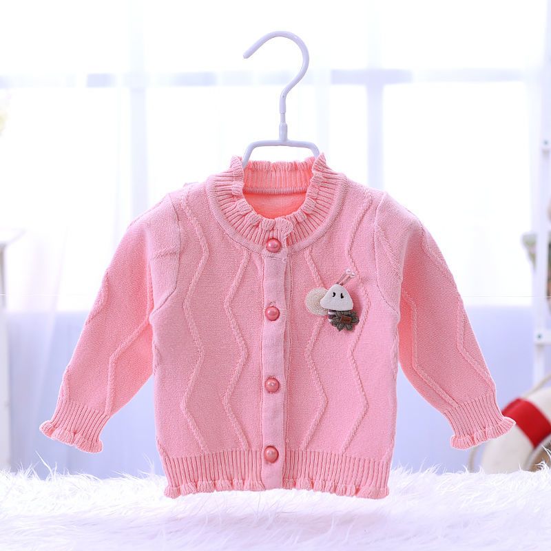 春秋装女童毛衣开衫女宝宝01岁婴儿纯棉针织打底衫上衣开衫外套