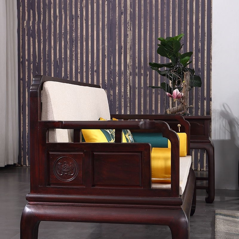 闪电客红木沙发现代中式非洲紫檀组合新中式简约客厅酸枝木家具