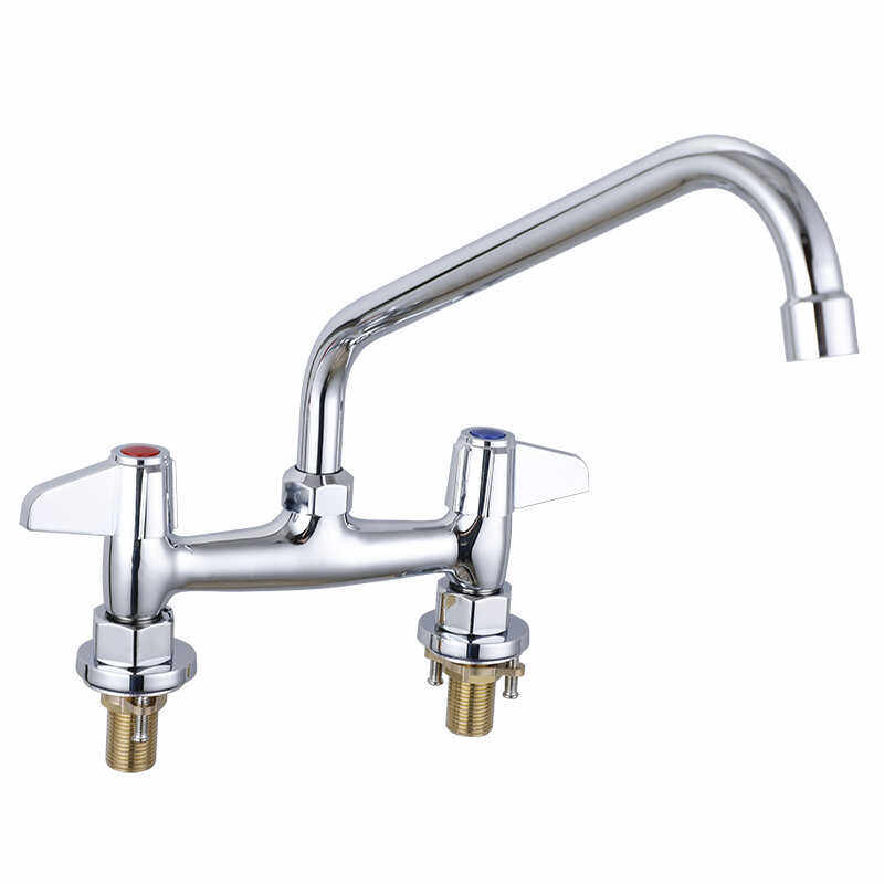 全铜酒店专用星盆冷热水龙头 商用龙头3号 20厘米安装孔距铜龙头高清大图