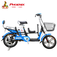 凤凰48V14寸锂电池子母电动自行车