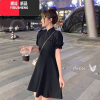 YIBUSHENG红色设计感盘扣裙子2022款改良旗袍复古收腰显瘦茶歇法式连衣裙
