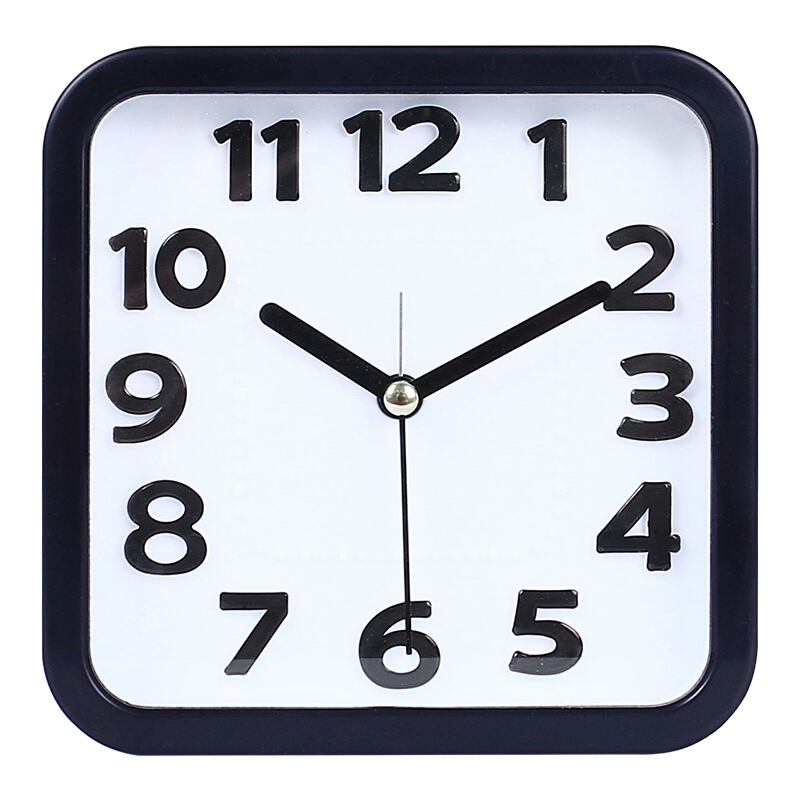 小闹表 懒人床头座钟闹钟学生儿童闹钟 kt09蓝色方形闹钟