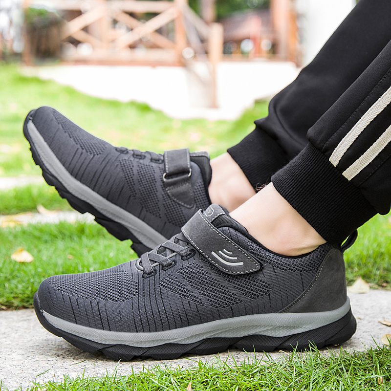 春季新款老人健步鞋男轻便老年鞋中年爸爸鞋防滑软底中老年运动鞋