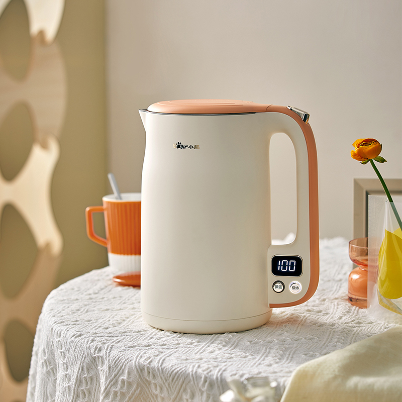 小熊bear恒温水壶电水壶电热水壶17l双层防烫304不锈钢烧水壶zdhc17v3