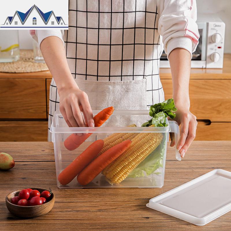 冰箱收纳盒家用厨房保鲜盒长方形塑料抽屉式大容量食品冷冻储物盒 三维工匠高清大图