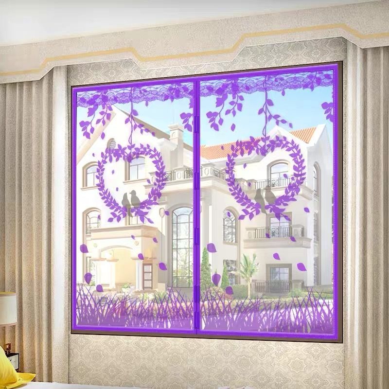 免穿纱窗门定做魔术贴防蚊纱窗纱窗高档窗帘加密防蚊磁性纱窗门帘