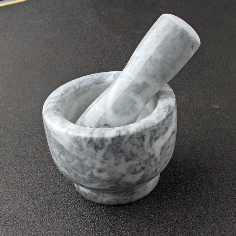 天然玉石大理石蒜臼子厨房捣蒜蒜臼神器大号捣蒜器石头手动砸蒜器