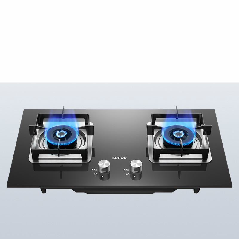 苏泊尔 燃气灶煤气灶双灶家用嵌入式炉灶天然气灶液化气灶台式 黑色