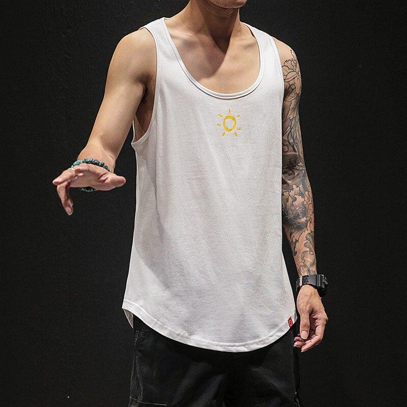 梵克公牛夏季商务休闲牌男士背心外穿运动健身加肥加大码胖子ins宽松