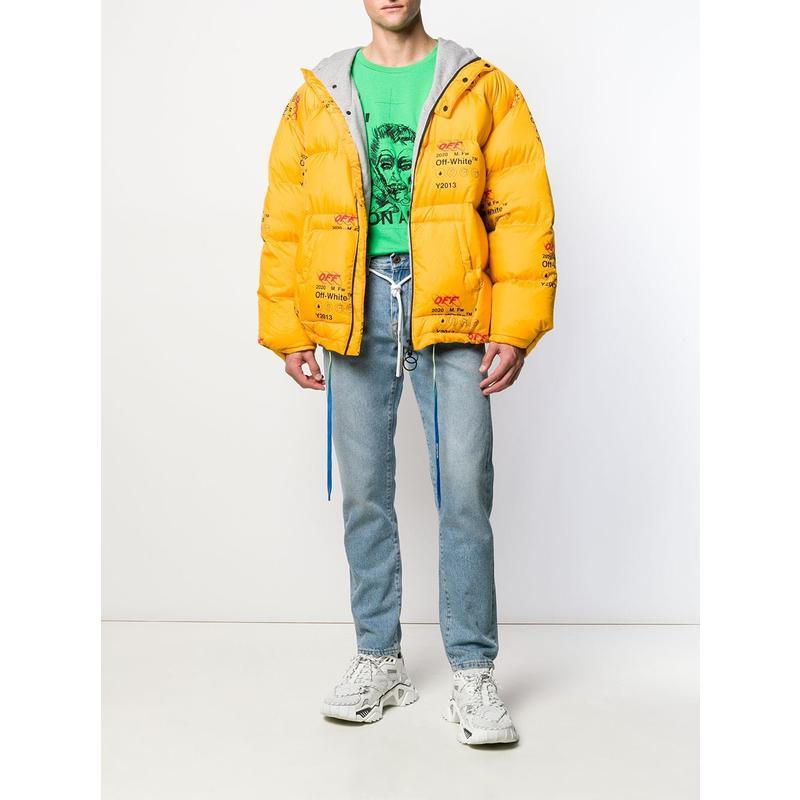 Off-White奢侈品服饰男拼接直筒牛仔裤 OMYA049F19386024-7101 流行