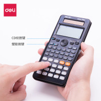 得力deliD82ES计算器函数计算器学生数学可爱多功能科学太阳能计算机学生通用