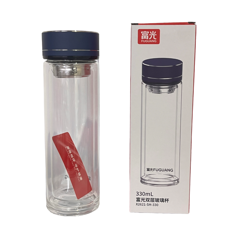 富光(FUGUANG) 双层玻璃杯便携家用办公车载玻璃杯330ml X2621-SH-330高清大图