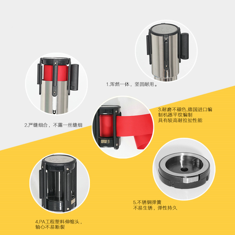 鑫虎威 不锈钢一米线栏杆座商场双层2米不锈钢护栏杆隔离带机场警戒围栏2米带高清大图