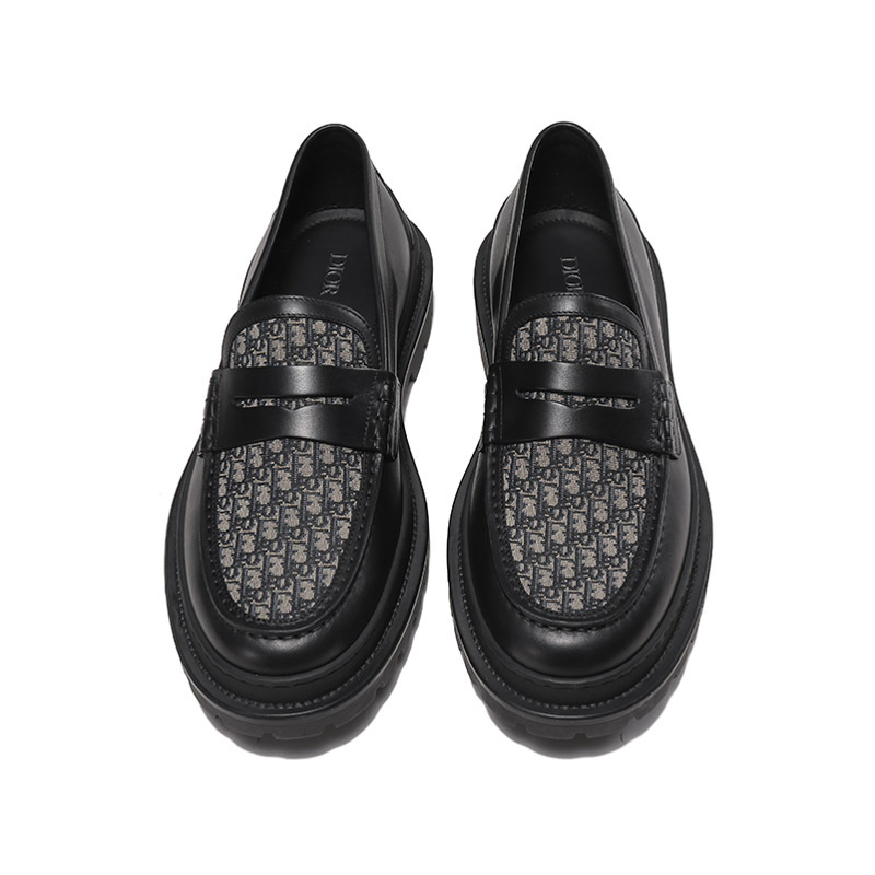 迪奥dior男士皮革织物explorer单鞋皮鞋厚底鞋乐福鞋3lo103zcd