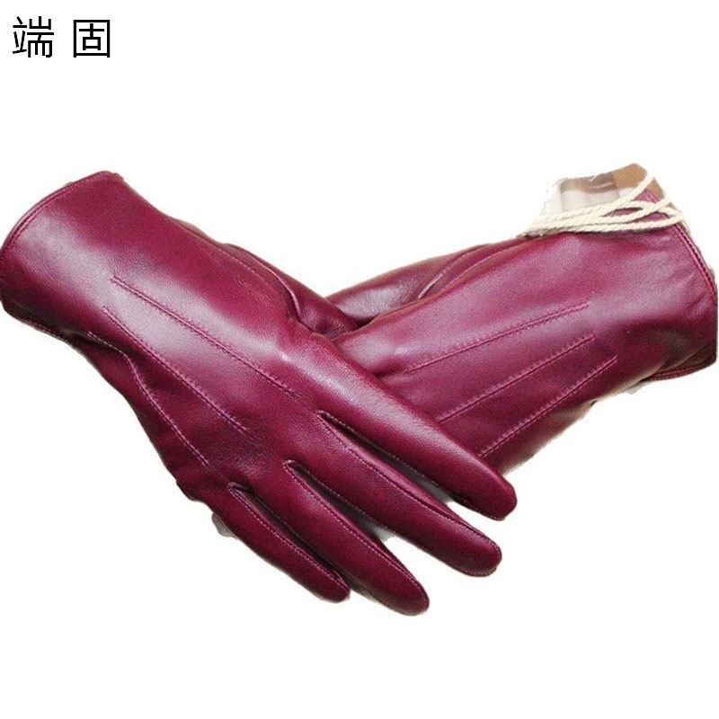 端固女士防寒羊皮手套均码D36T/副高清大图