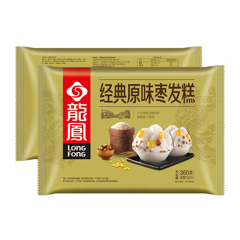 龙凤金装 经典原味枣发糕360g（12只）糕点 早餐 点心 面包 茶点 小食