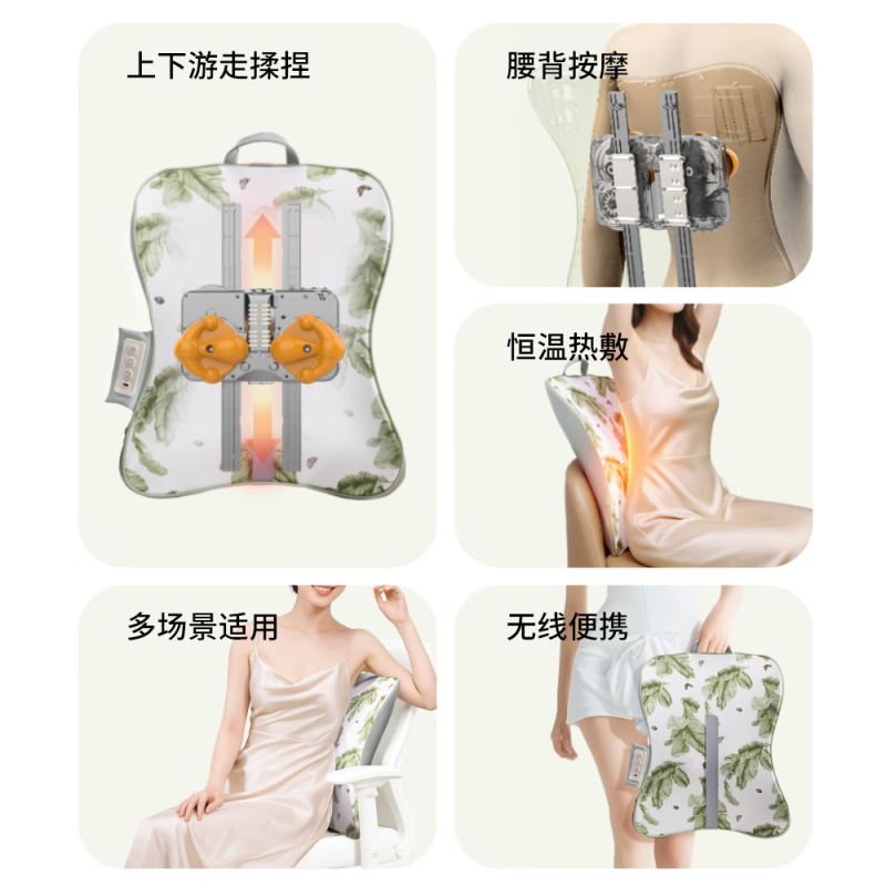 罗莱健康 LUOLAI-GLIDE600RF 雨林蕉影游走按摩靠背高清大图