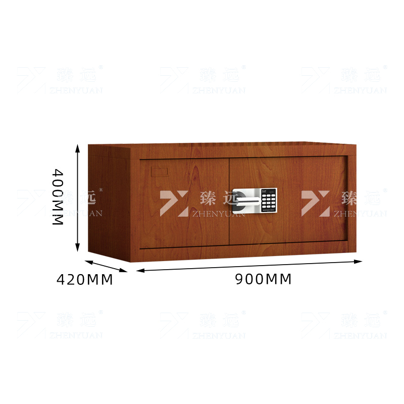臻远 ZYJJ-80066 保密柜 顶柜红木纹智能密码锁 长900*宽420*高400mm 单位:1台高清大图