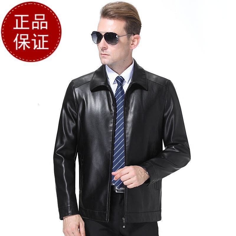 免费试穿 掉皮包换反季特价真皮皮衣男潮绵羊皮海宁皮夹克翻领外套修身韩版帅气皮衣反季特价春秋品牌男士外套图片