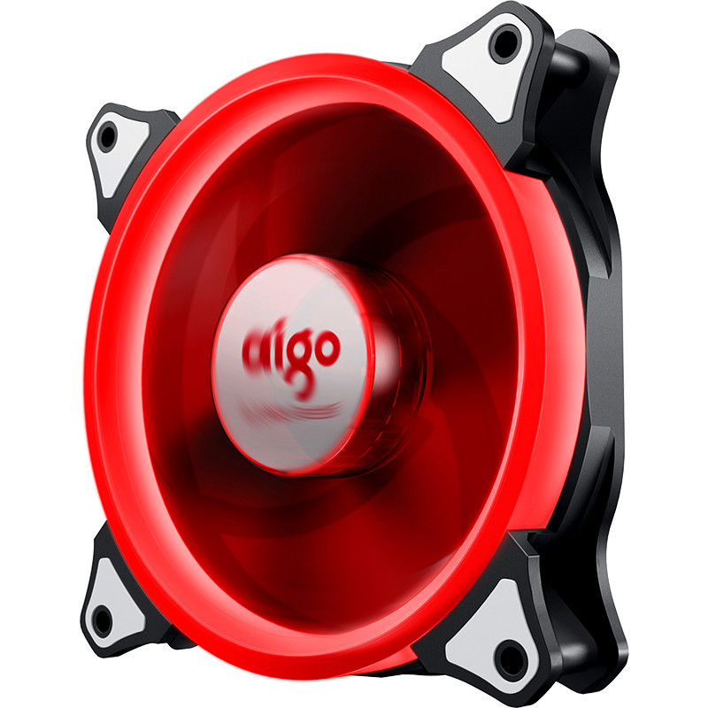爱国者（aigo） 极光12CM电脑机箱风扇 静音散热风扇（小3P+大4P双接口） 极光12CM风扇（红色）
