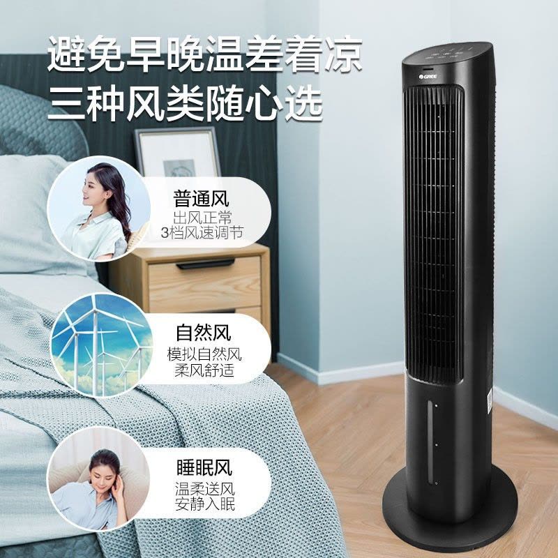 格力(GREE) 空调扇家用水冷塔扇负离子客厅卧室遥控降温空调扇办公加湿冷风扇遥控负离子冷风扇KS-04X60Dg图片