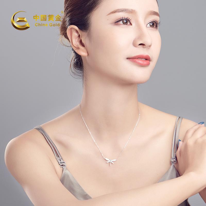 中国黄金 蜻蜓项链