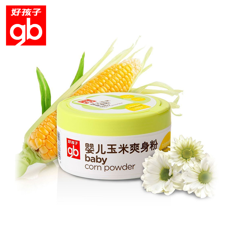 gb好孩子 婴儿爽身粉 儿童 宝宝 新生儿 护肤 玉米爽身粉 不含滑石粉 爽滑护肤 120