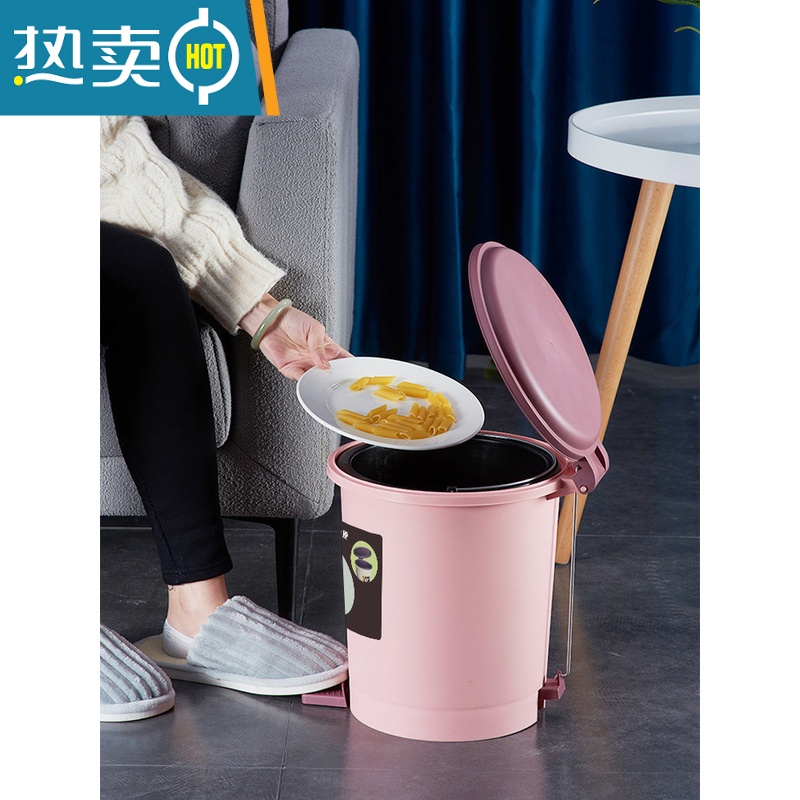 XIANCAI商用脚踏式带盖垃圾桶轻奢家用卫生间客厅厨房办公室脚踩厕所纸篓高清大图